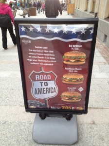 The McDonald's in Oulu hopes to entice consumers with the flavors of America (image by author). 